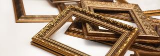 Pile of empty art frames