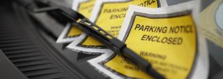 Parking tickets on windshield