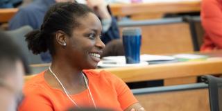 Student sitting in classroom