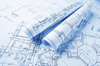 Rolls of building plans 