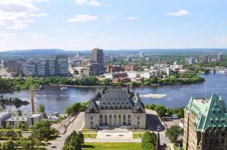 An aerial view of the Supreme Court of Canada