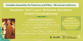 CLE Graphic for Keynote of Canadian Association for Food Law and Policy Event