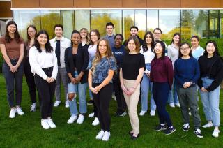 Group of students outside in front of Allard Hall